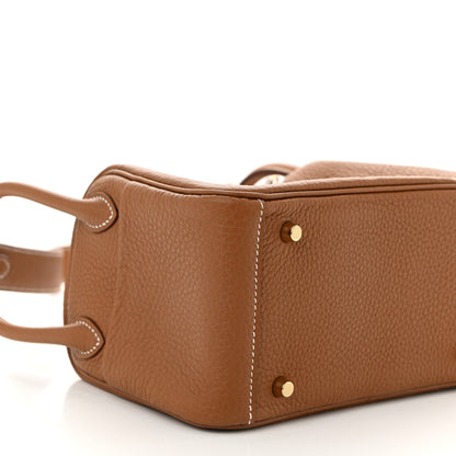 Hermes Taurillon Clemence Mini Lindy 20 Gold 9 of 11