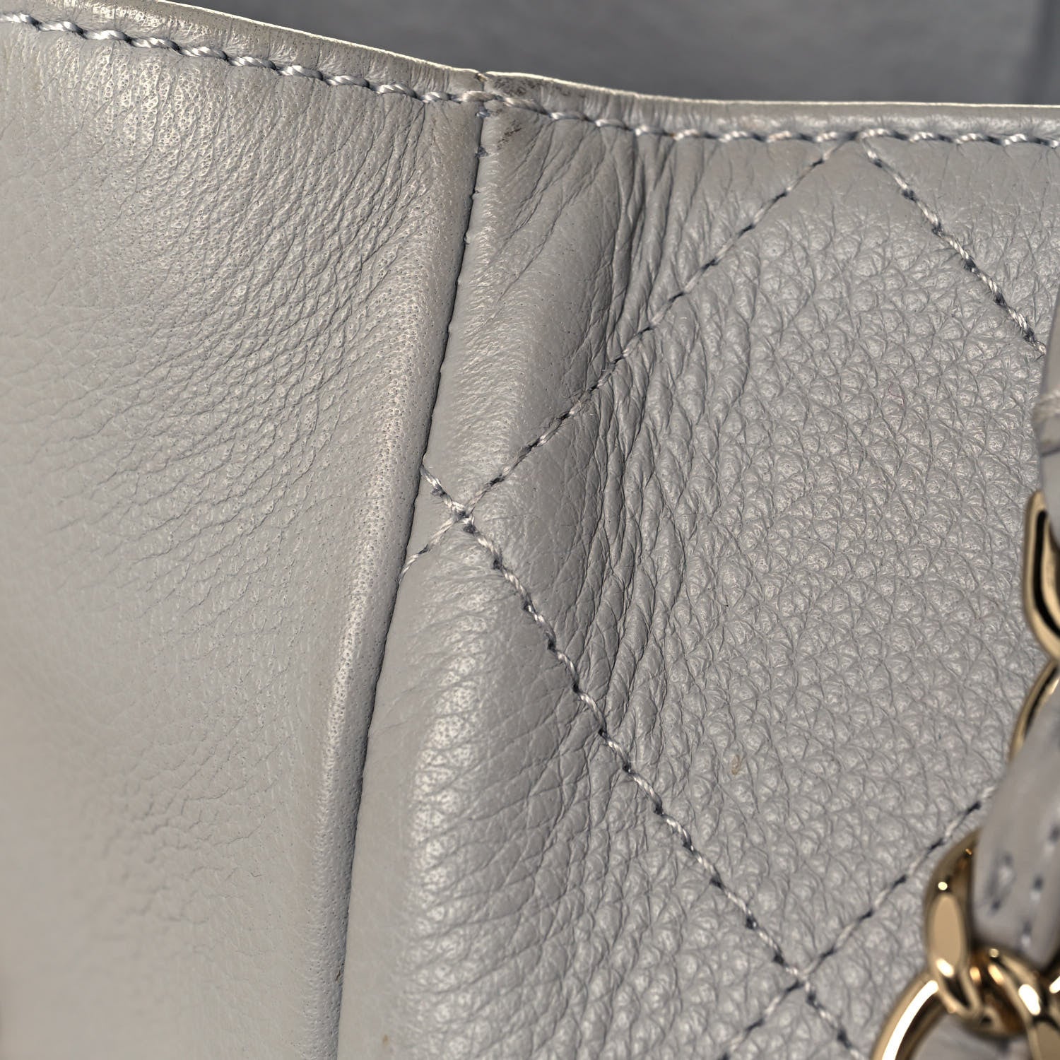 Chanel Bullskin Stitched Medium Shopping Bag Grey 15 of 16