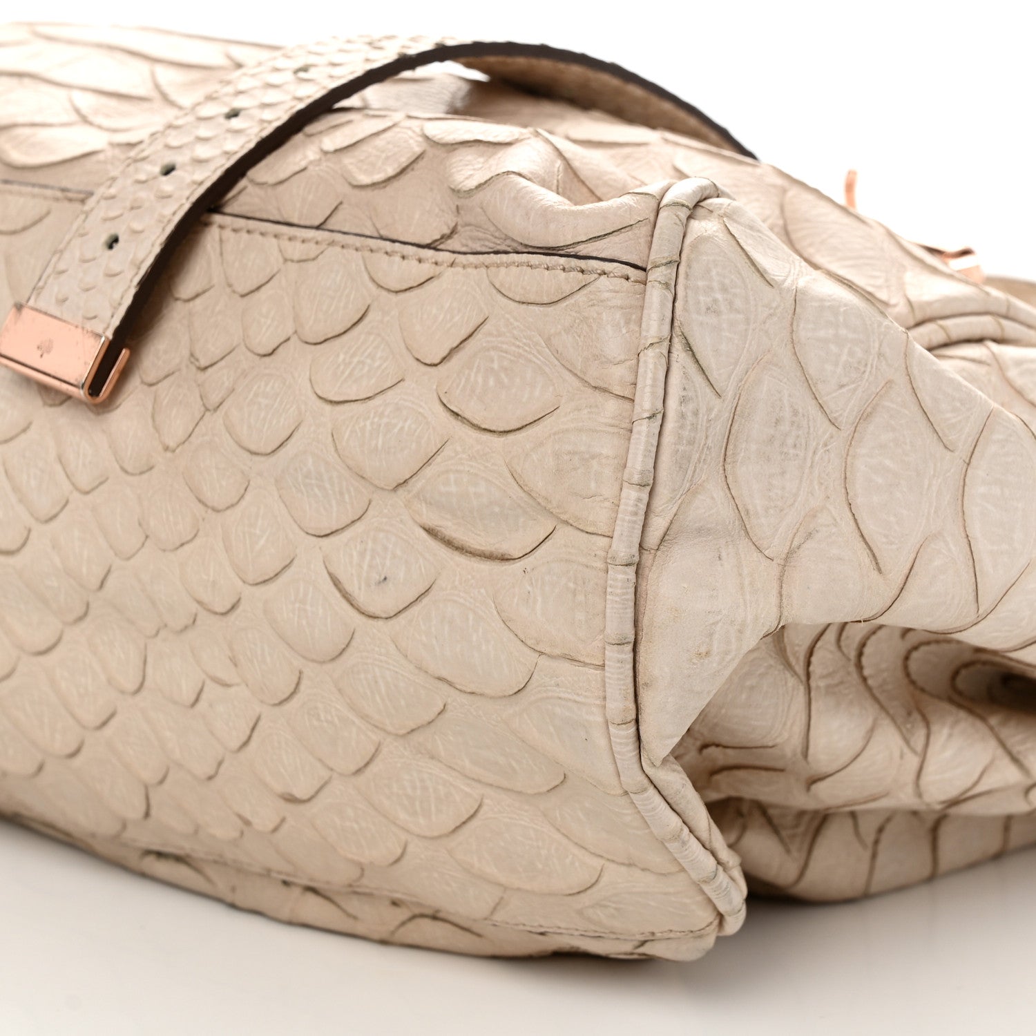 Mulberry Silky Snake Print Oversized Alexa Pebbled Beige 10 of 13