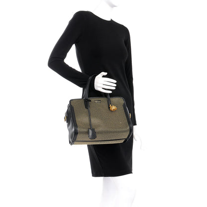 Alexander McQueen Calfskin Small Studded Padlock Zip Around Tote Black 2 of 7