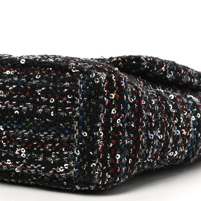 Chanel Tweed Sequin Quilted Large Chanel 19 Flap Black Multicolor 8 of 8
