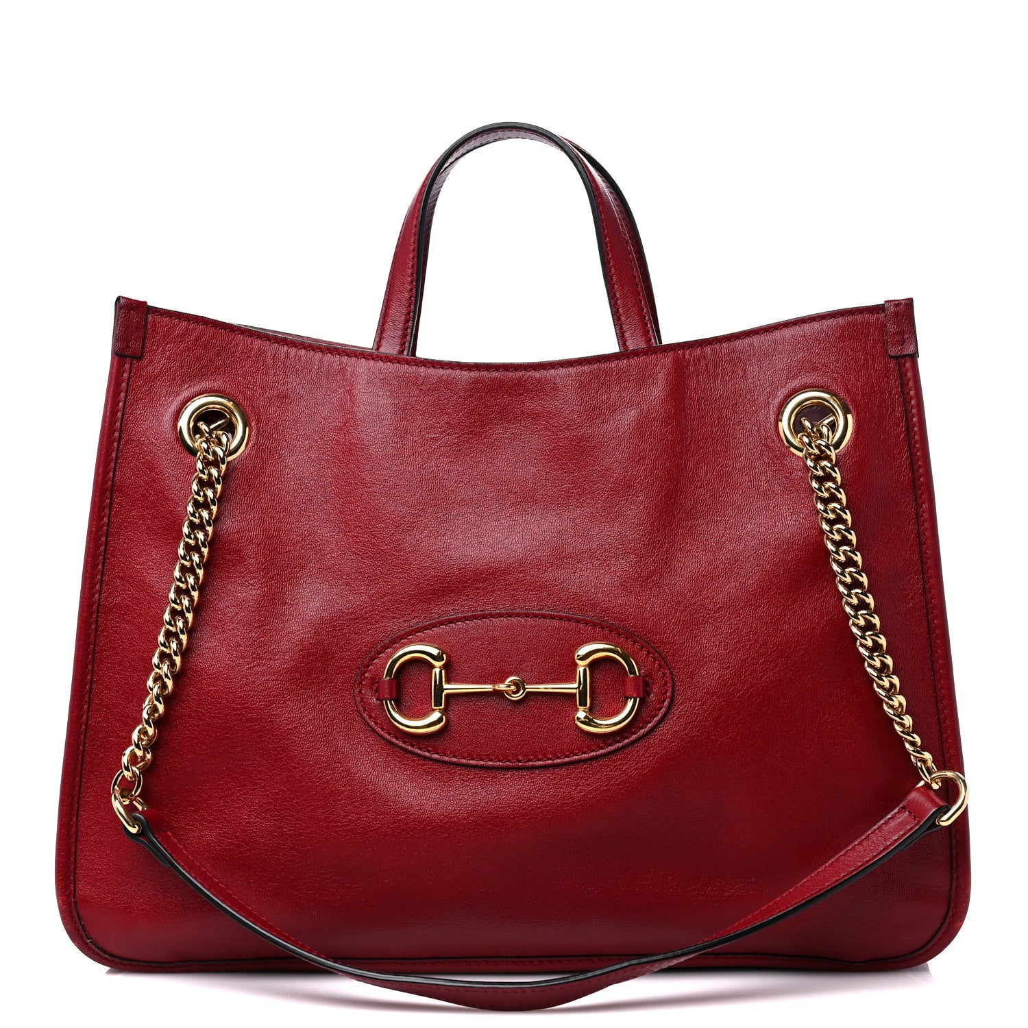 Gucci New Sakai Calfskin Lux Medium Horsebit 1955 Tote Bag New Cherry Red 1 of 17