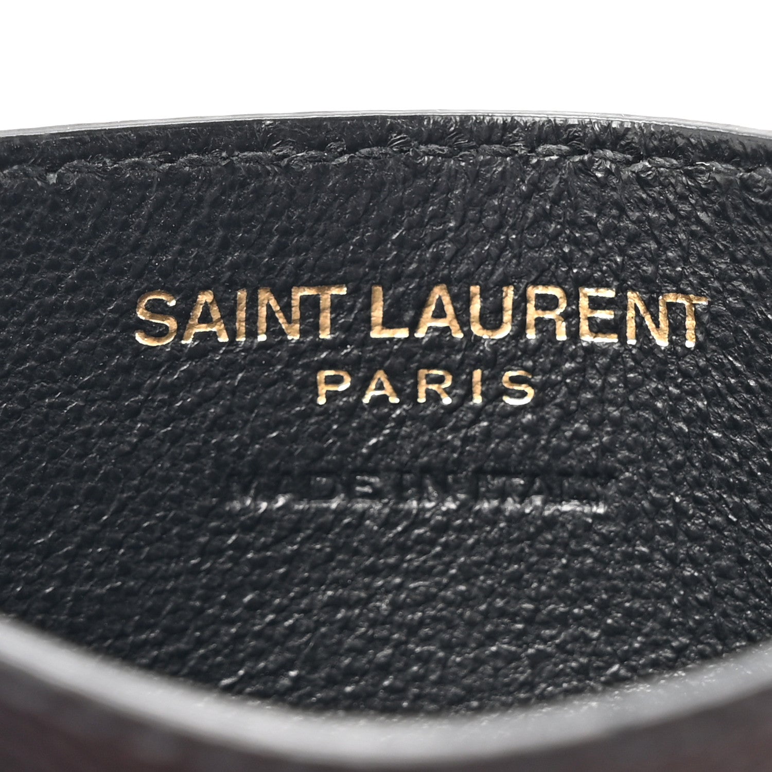 Saint Laurent Grain De Poudre Matelasse Chevron Monogram Credit Card Case Black 6 of 11