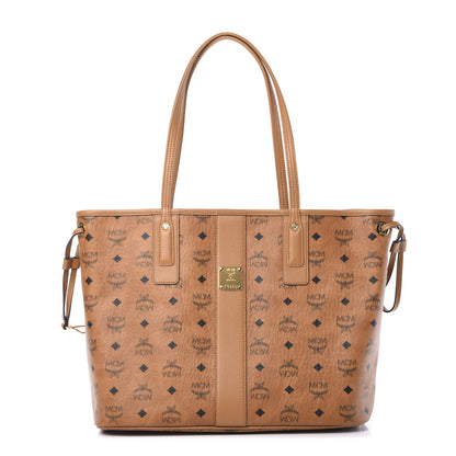 MCM Visetos Medium Liz Reversible Shopper Tote Cognac 1 of 14