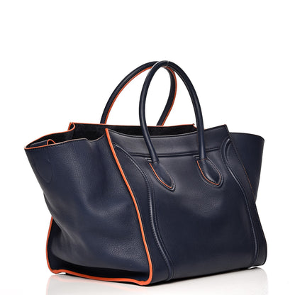 Celine Supple Calfskin Large Phantom Luggage Navy Blue Orange 3 of 13