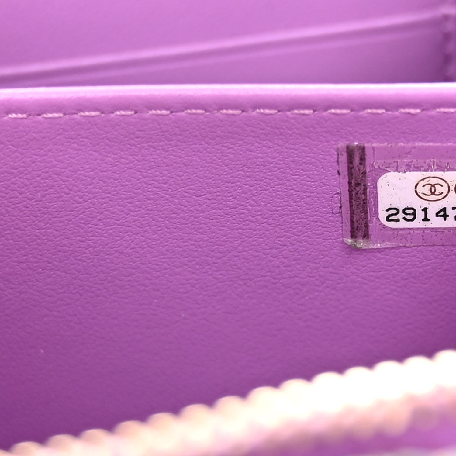 Chanel Tweed Lambskin CC Filigree Vanity Clutch With Chain Purple Multicolor 7 of 11