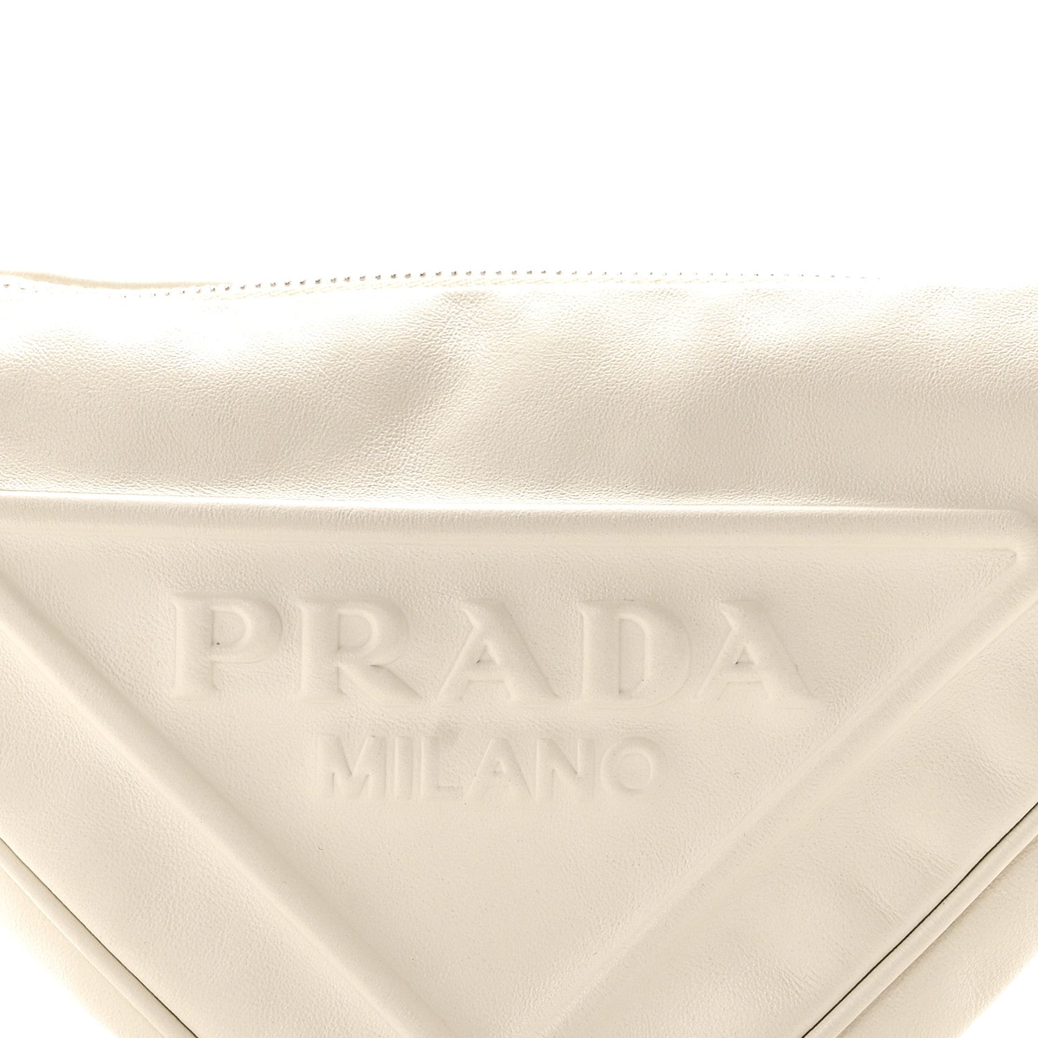 Prada Grace Lux Triangle Shoulder Bag White 7 of 9