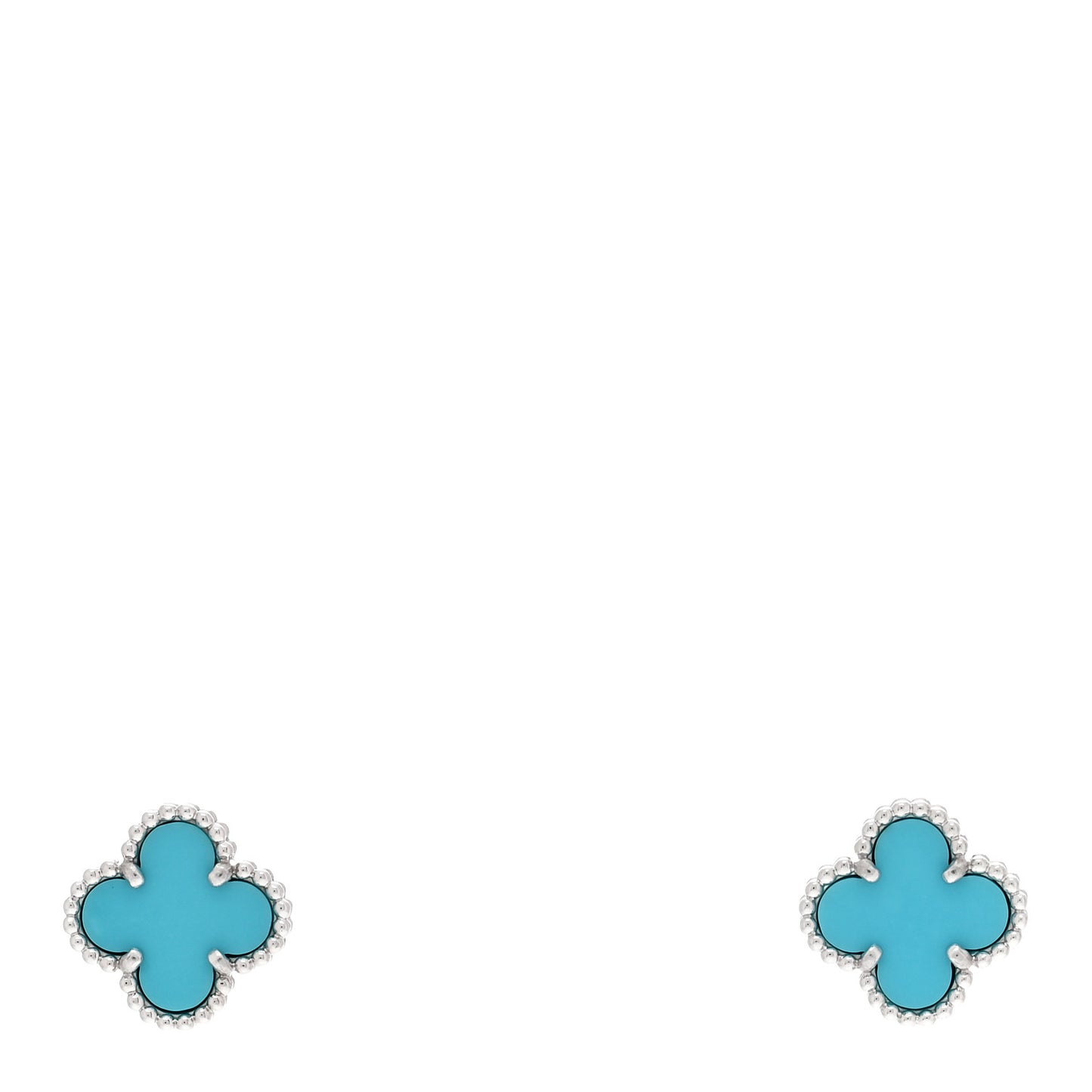 18K White Gold Turquoise Sweet Alhambra Earrings