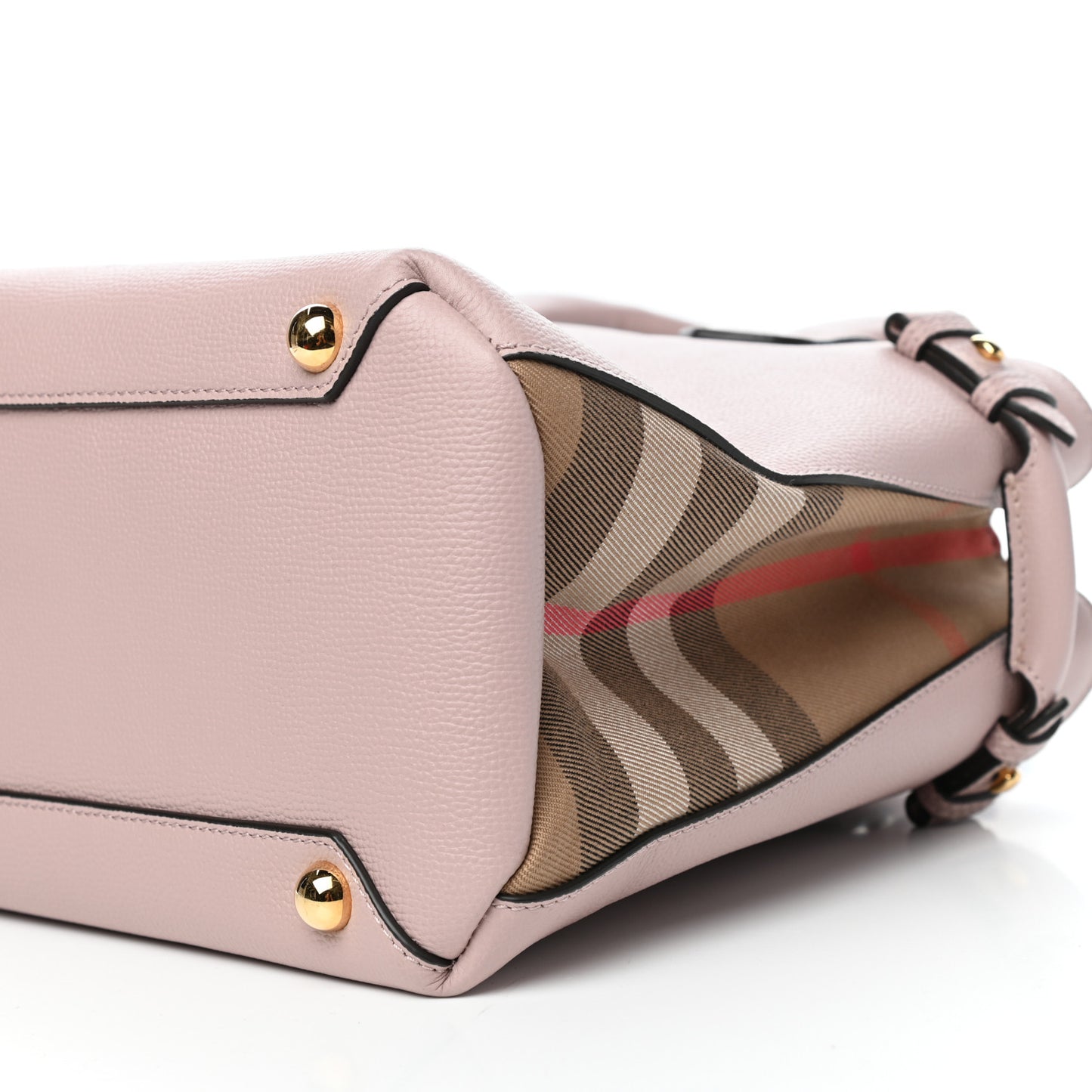 Grainy Calfskin House Check Medium Banner Tote Pale Orchid
