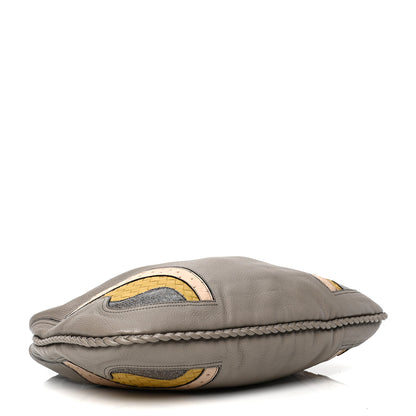 Bottega Veneta Cervo Deerskin Ostrich Lizard Intrecciato 50th Anniversary Large Veneta Hobo 3 of 4