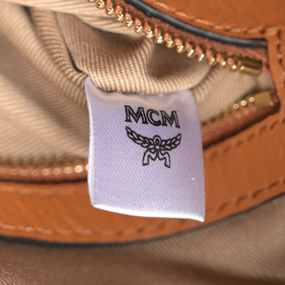 MCM Visetos Small Soft Berlin Drawstring Bucket Bag Cognac 7 of 10