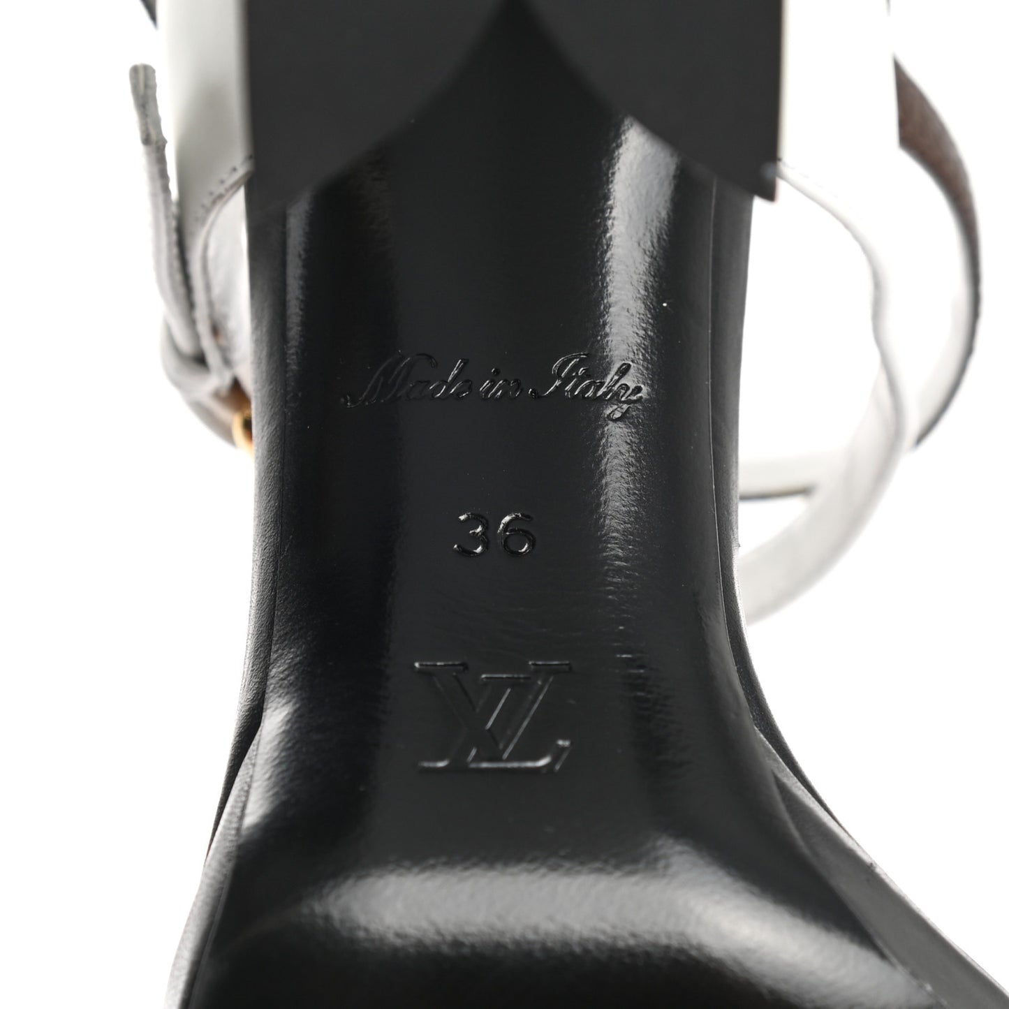 Calfskin Monogram Matchmake Cross Sandals 36 Black White
