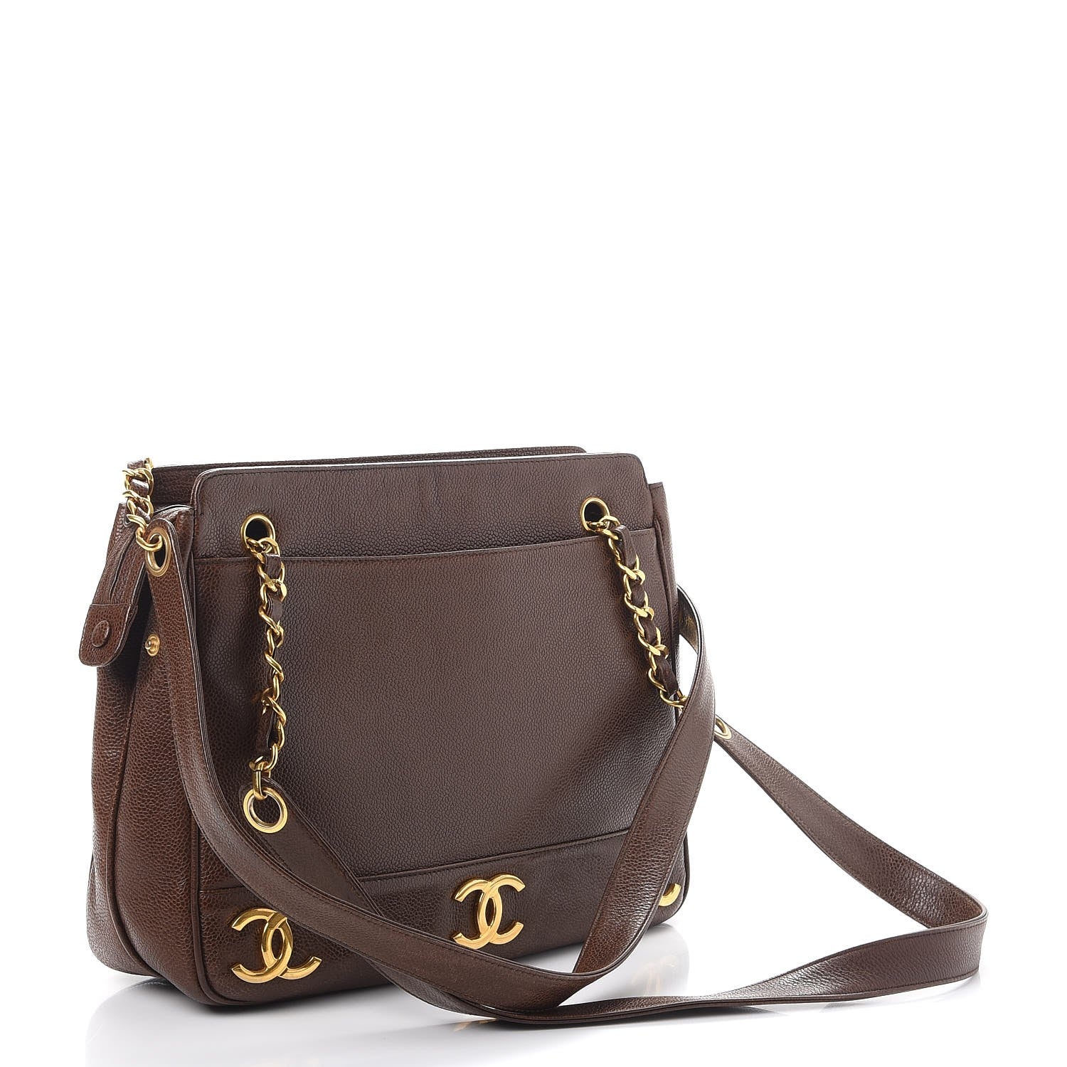 Chanel Caviar CC Shoulder Bag Brown 3 of 12