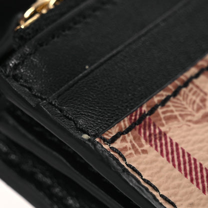 Burberry Calfskin Horseferry Check Porter Continental Wallet Black 12 of 13