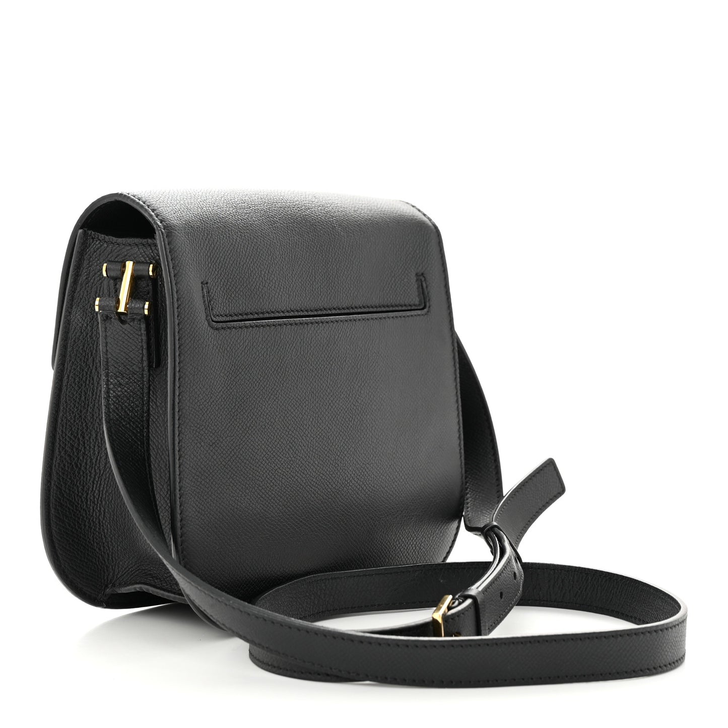 Calfskin Small T Clasp Tara Crossbody Bag Black
