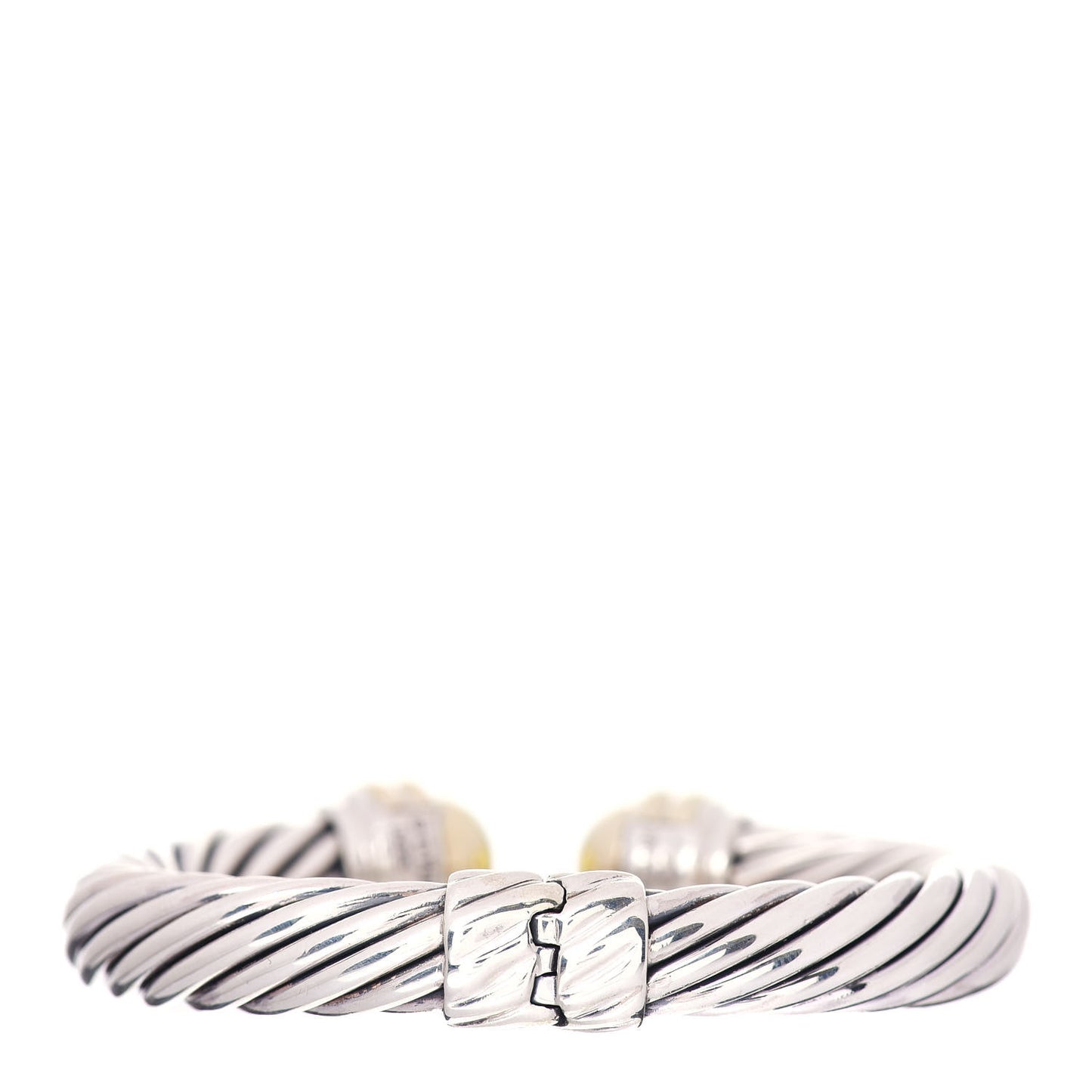 Sterling Silver 14K Yellow Gold 10mm Cable Classics Bracelet