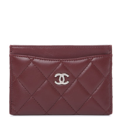 Chanel Lambskin Quilted Card Holder Burgundy 1 of 11