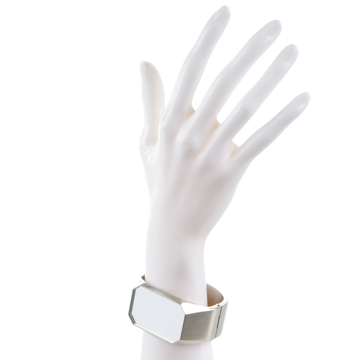 Chanel Metal CC Mirror Cuff Silver 2 of 5