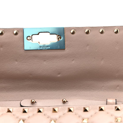 Valentino Garavani Lambskin Rockstud Spike Wallet on Chain Poudre 10 of 10