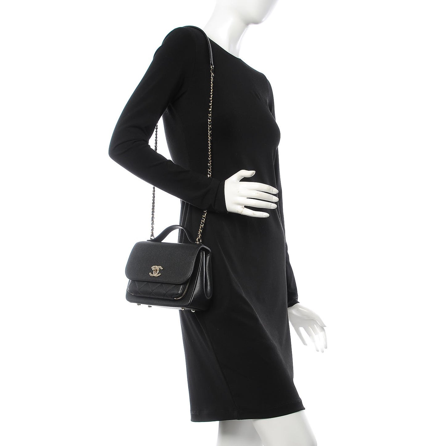 Caviar Quilted Small Business Affinity Flap Black