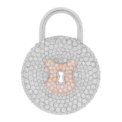 Tiffany Platinum 18K Rose Gold Diamond Vintage Lock Pendant 1 of 4