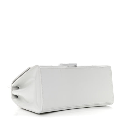 Balenciaga Shiny Box Calfskin Tonal B Small Hourglass Top Handle Bag White 5 of 12