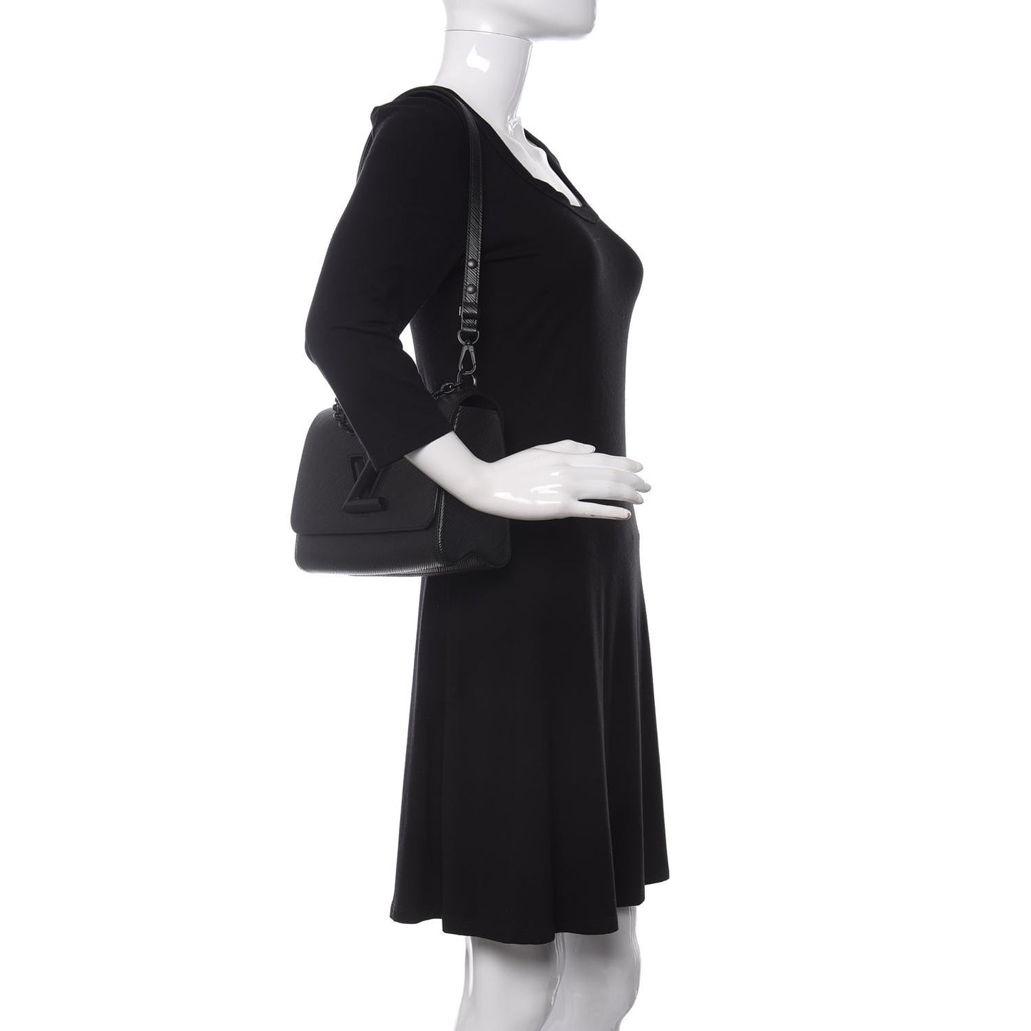 Epi Twist Shoulder Bag MM Matte Black