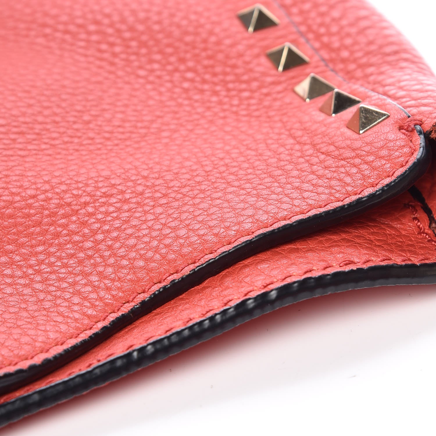 Valentino Garavani Pebbled Calfskin Small Rockstud Flip-Lock Messenger Bag Deep Coral 8 of 11