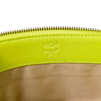 MCM Visetos Shoulder Pouch Neon Yellow 5 of 9