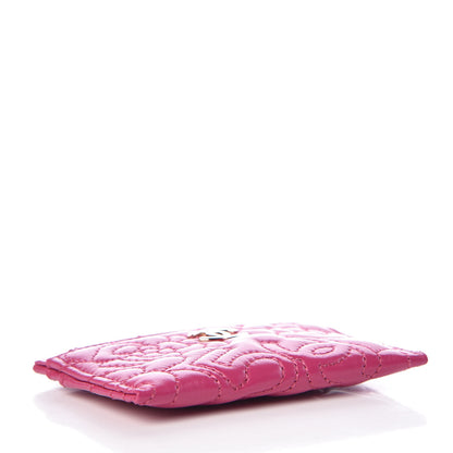 Chanel Lambskin Camellia Embossed Card Holder Fuchsia 4 of 10