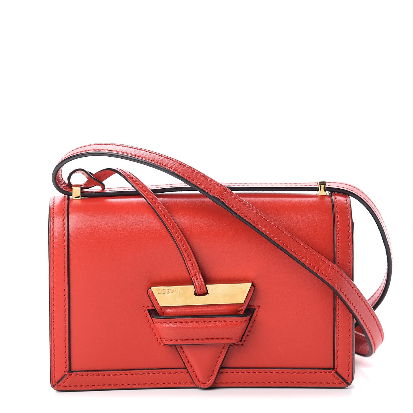 Calfskin Small Barcelona Shoulder Bag Red