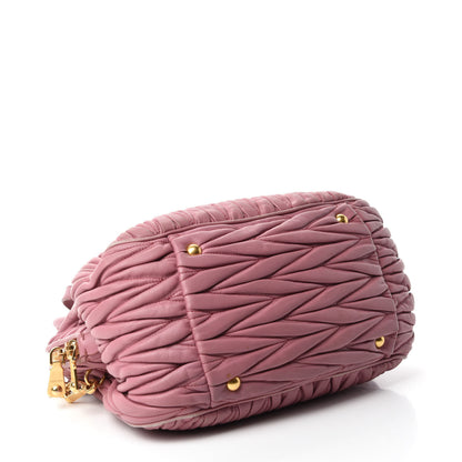 Miu Miu Nappa Matelasse Top Handle Bowler Rosa 4 of 13
