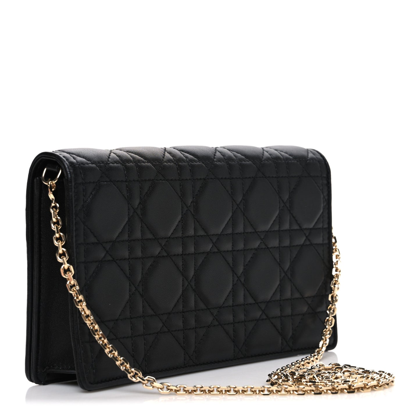 Lambskin Cannage Lady Dior Pouch Black