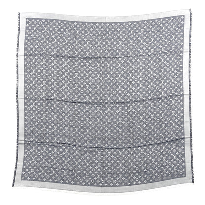 Louis Vuitton Silk Wool Monogram Denim Shawl Blue 1 of 4