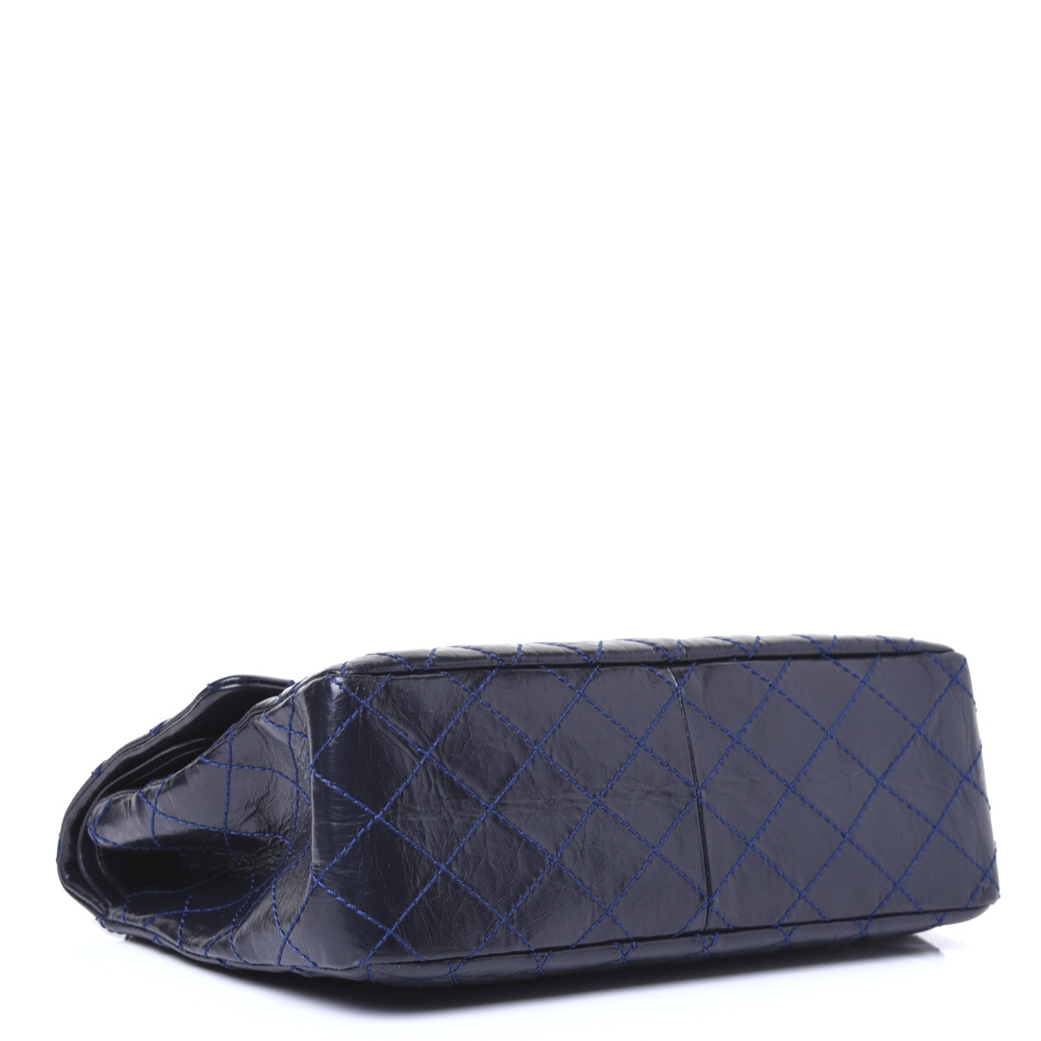 Chanel Glazed Calfskin Quilted Surpique 2.55 Reissue Flap Navy 4 of 18