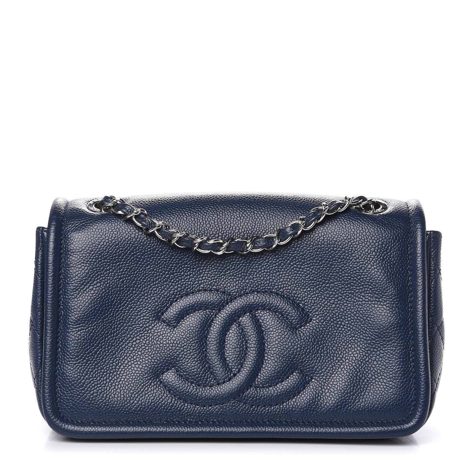 Chanel Caviar Medium Timeless CC Flap Navy Blue 2 of 9