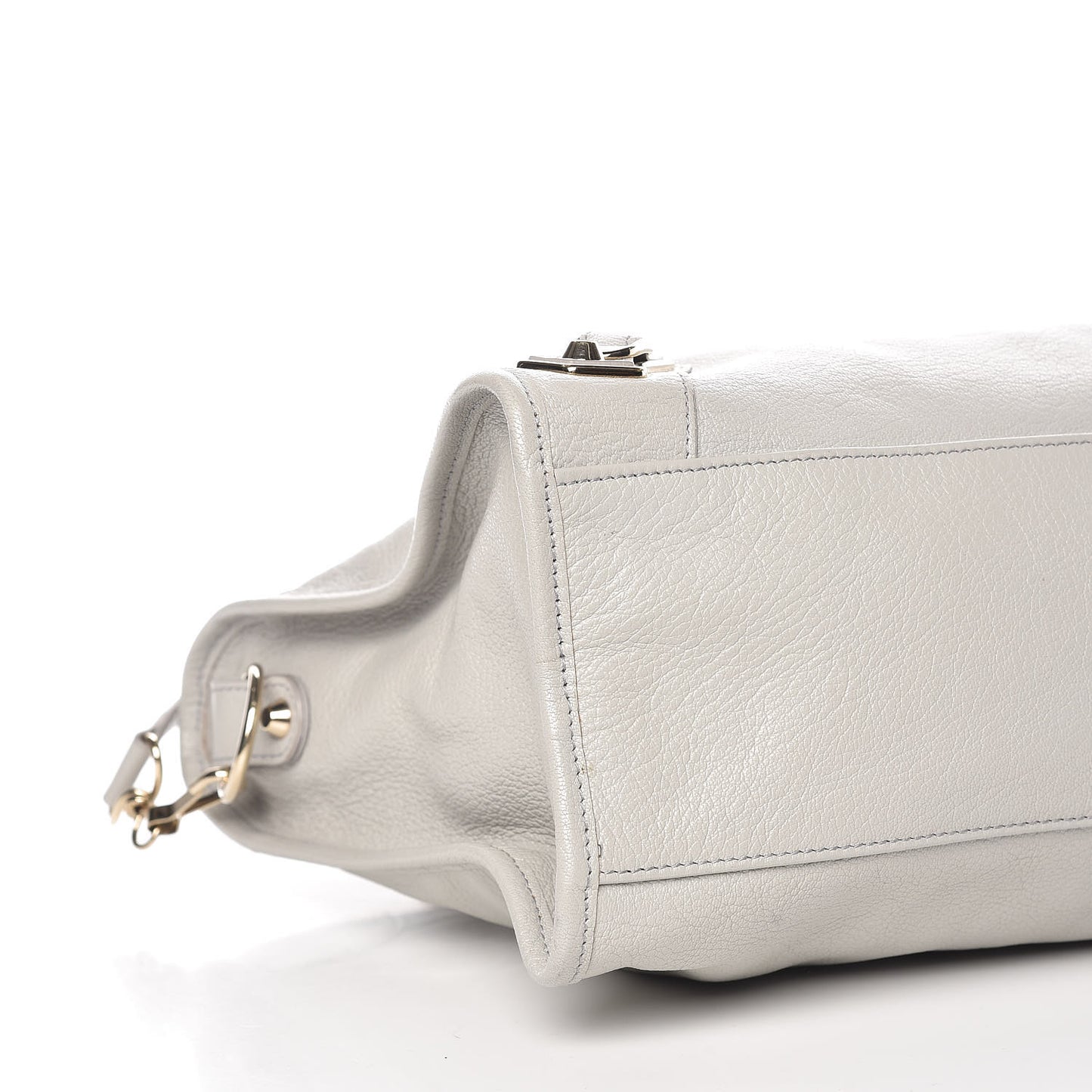 Chevre Gold Metallic Edge Hardware City Gris Perle