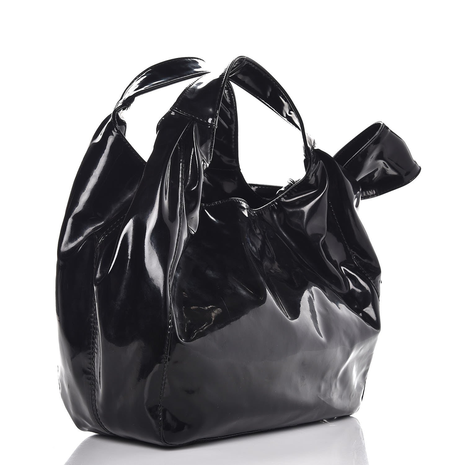 Valentino Garavani Patent Lacca Small Nuage Bow Hobo Black 3 of 7