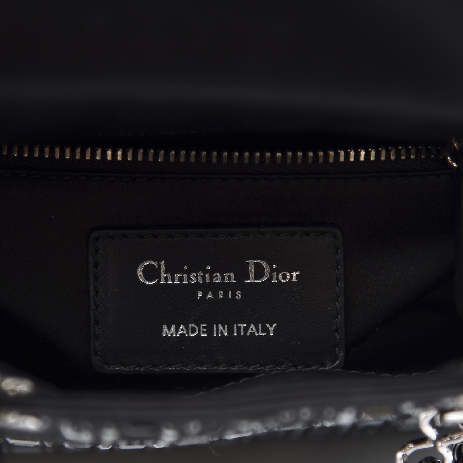 Christian Dior Satin Crystal Cannage Mini Lady Dior Black 7 of 10