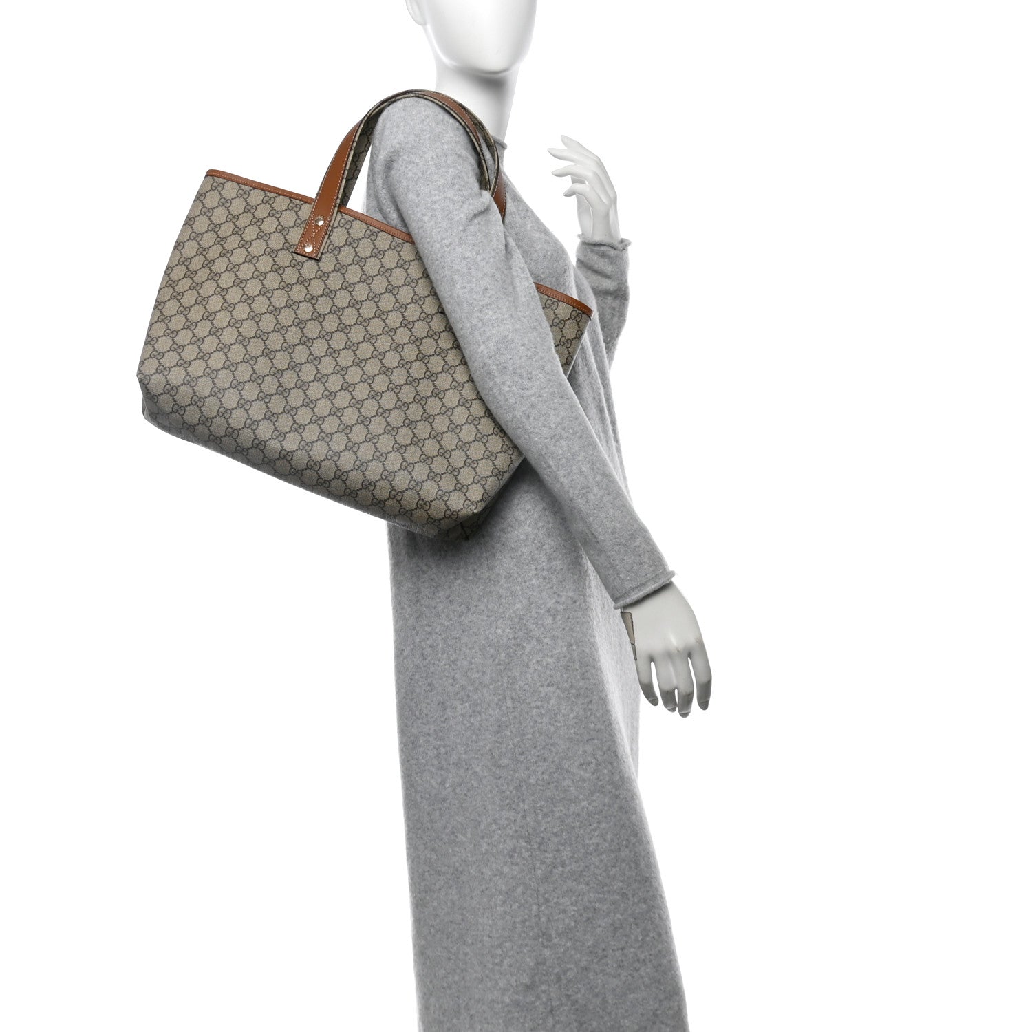 Gucci GG Plus Monogram Medium Signature Web Loop Tote Brown 2 of 12