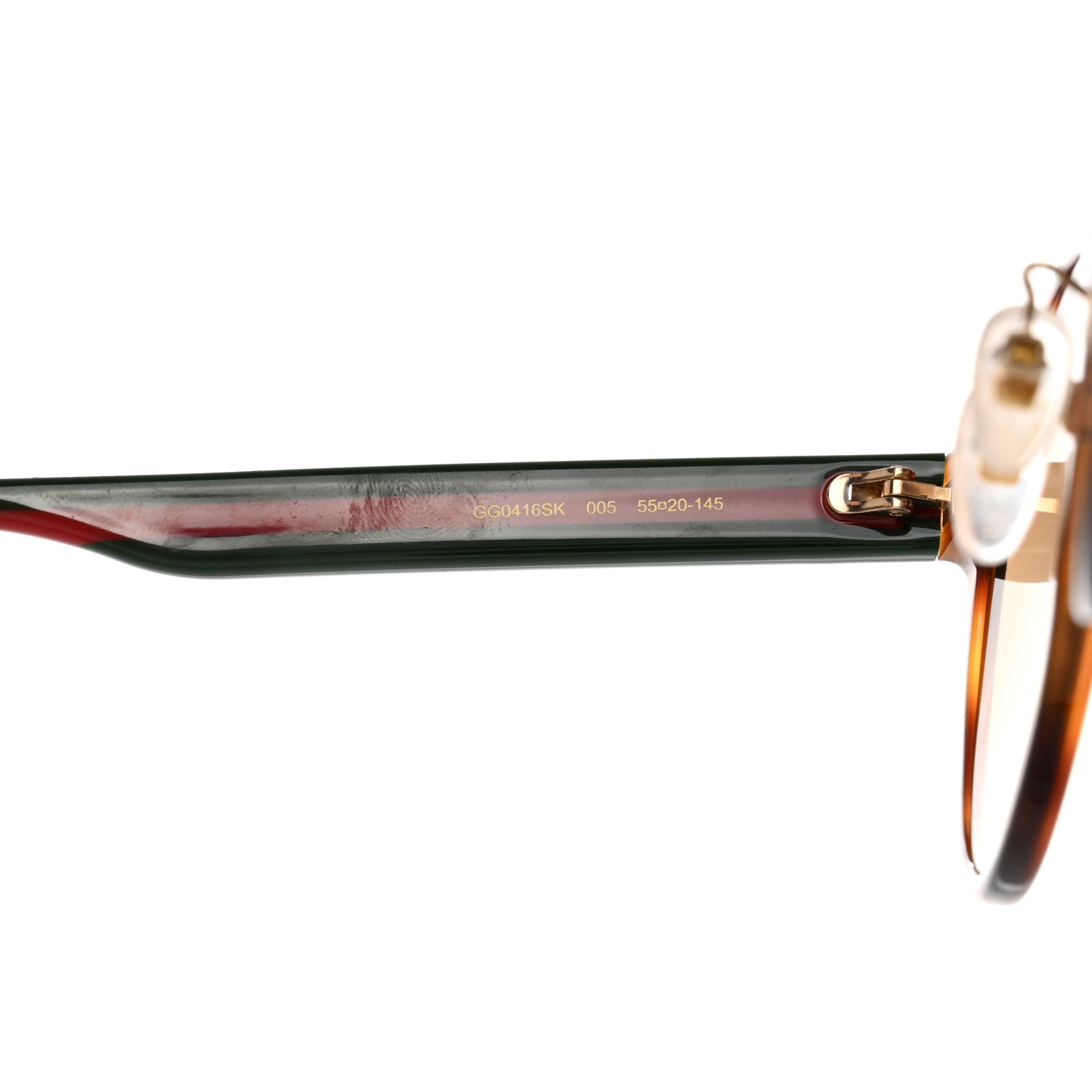 Gucci Acetate Round Eye GG Web Sunglasses GG0854SK Tortoise 5 of 8