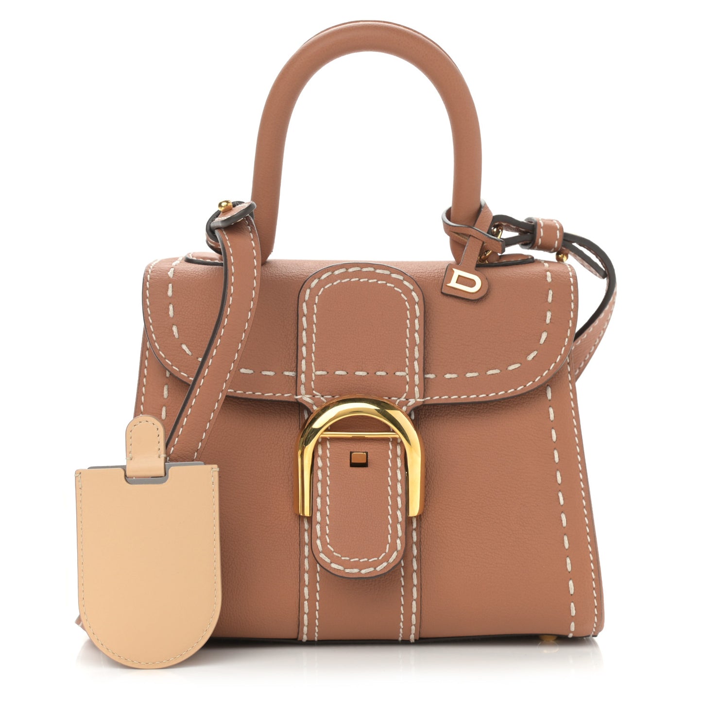Grained Rodeo Calfskin Surpique Mini Brillant Satchel Vegetal Ivory
