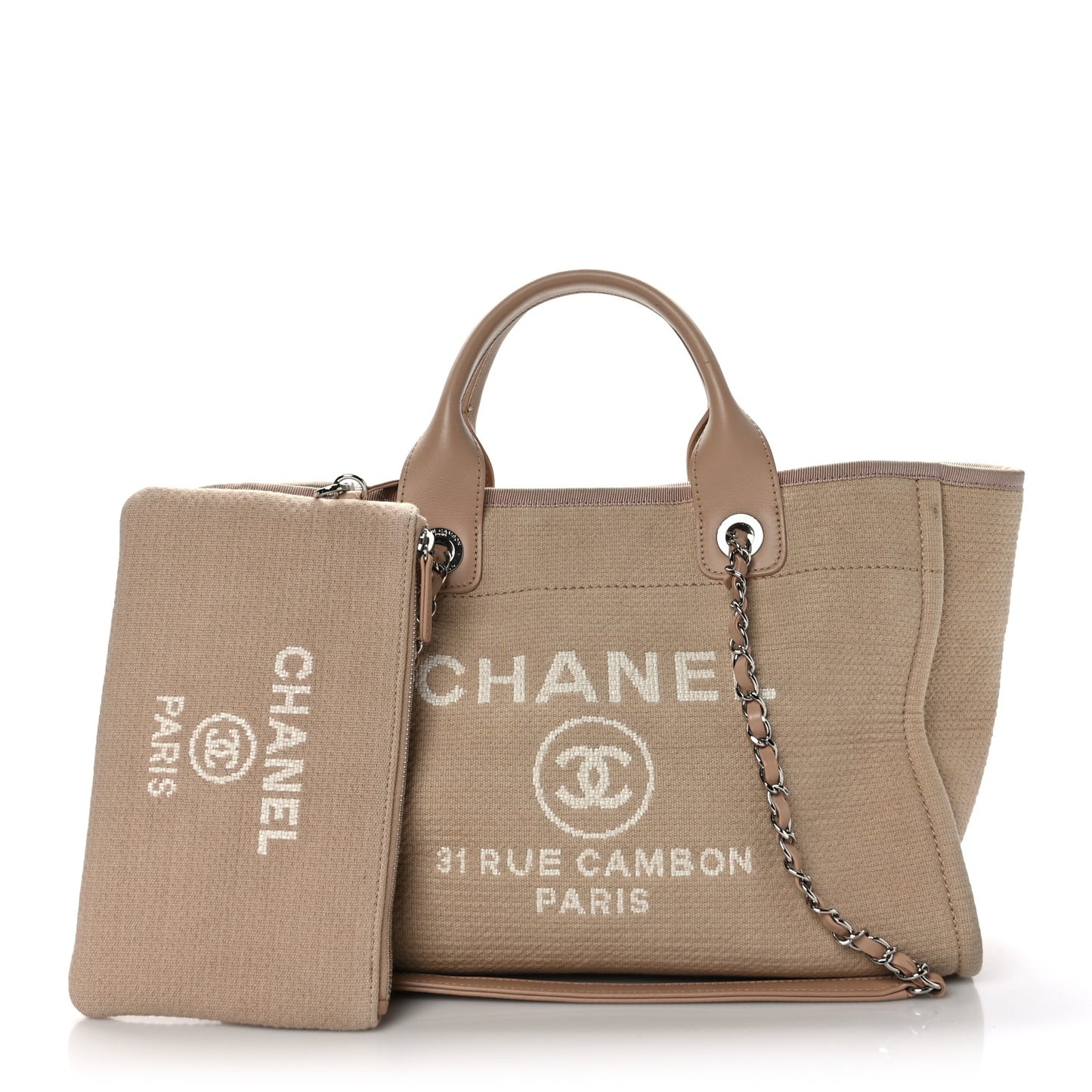 Mixed Fibers Small Deauville Tote Beige