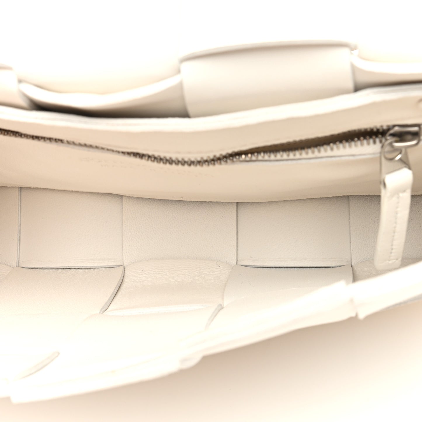 Lambskin Maxi Intrecciato Cassette Crossbody Bag White
