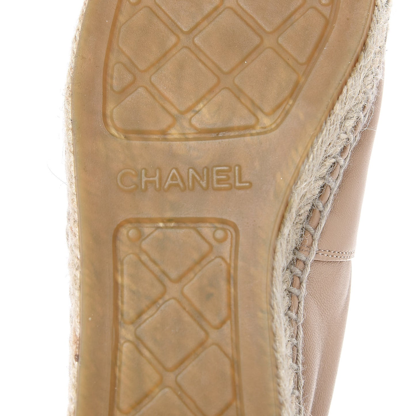 Lambskin CC Espadrilles 36 Beige Black