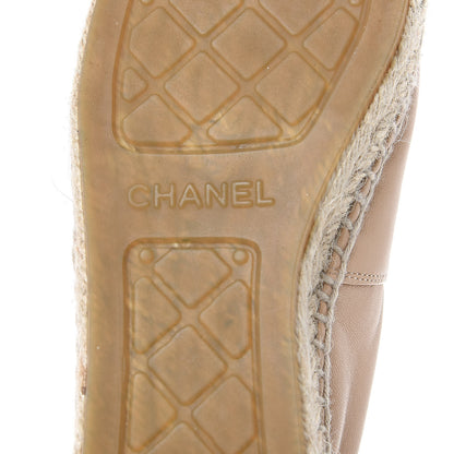 Chanel Lambskin CC Espadrilles 36 Beige Black 7 of 8
