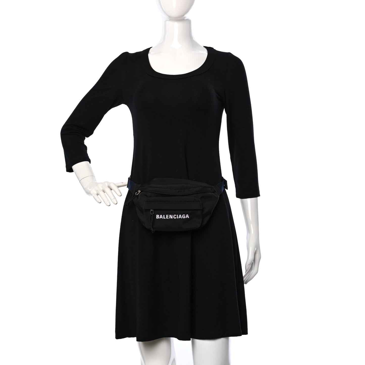 Sport Nylon Logo Embroidered Small Wheel Beltpack Black