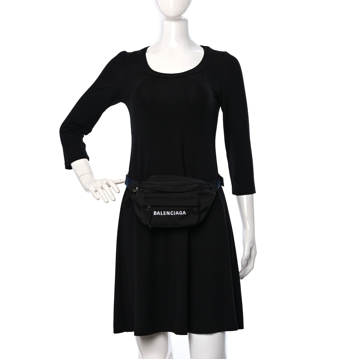 Balenciaga Sport Nylon Logo Embroidered Small Wheel Beltpack Black 2 of 8