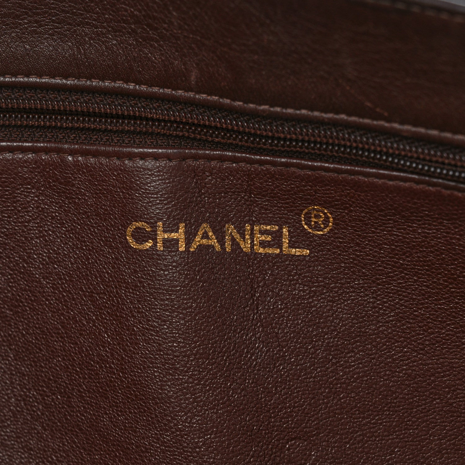 Chanel Lambskin CC Tote Brown 6 of 17