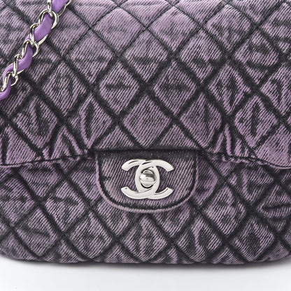 Chanel Washed Denim Quilted Small Denimpression Flap Violet Purple Black 10 of 10
